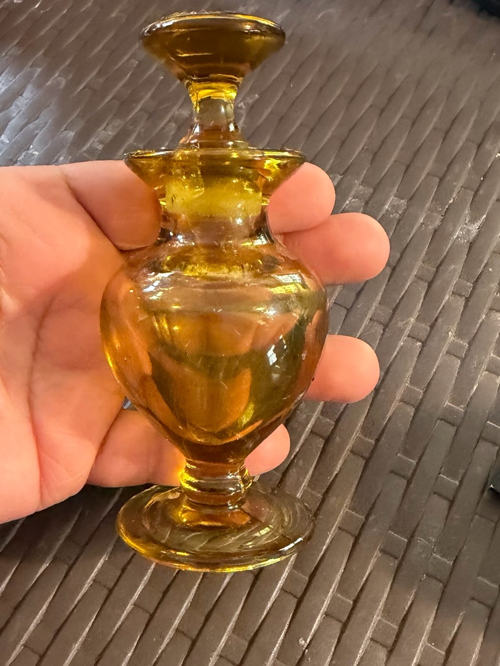 Amber Glass Mini Perfume Bottle Vase